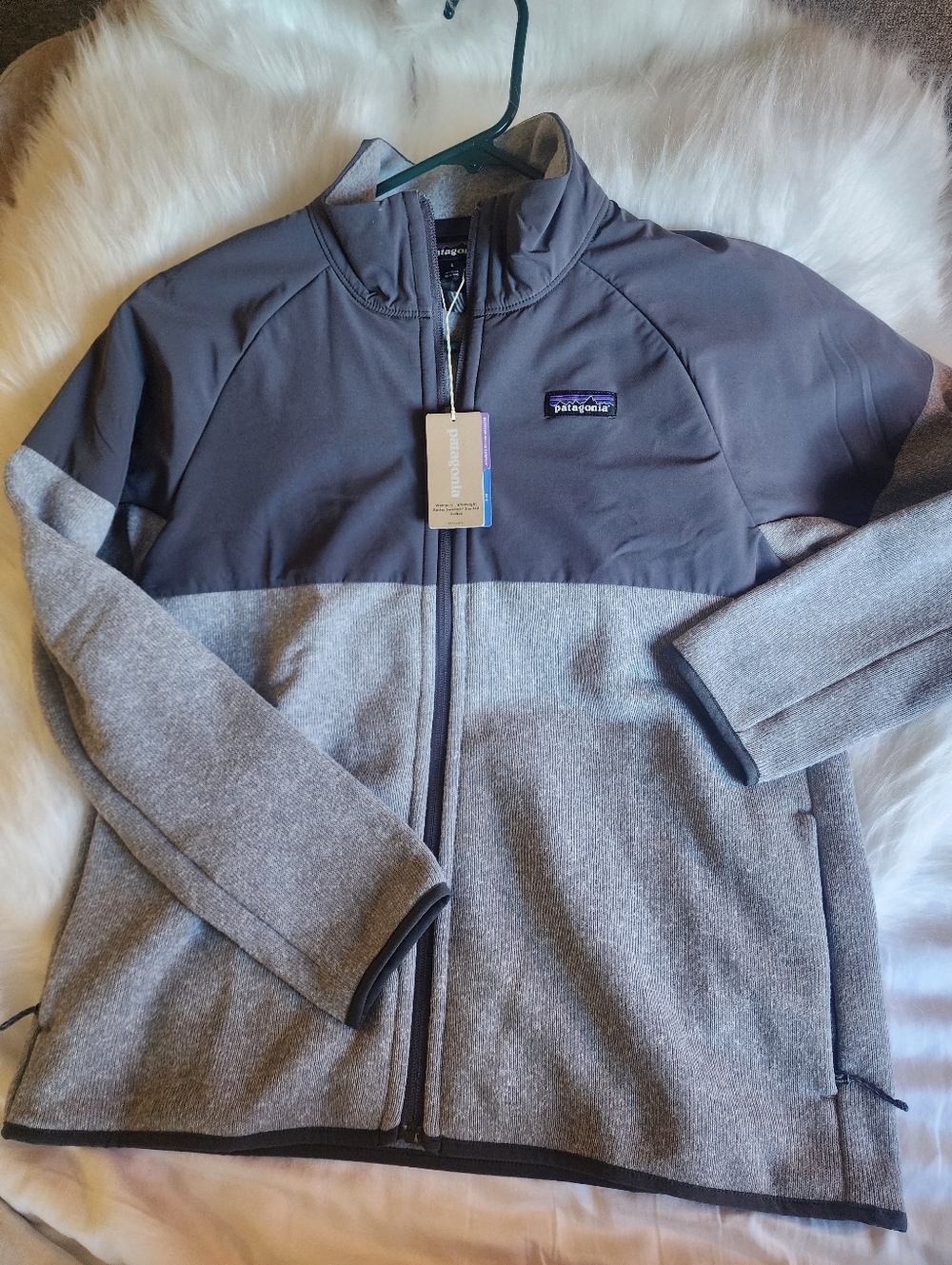 New Nwt Women Patagonia Better Sweater Shelled Jacket L GREY